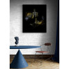 Black and Yellow Abstraction 301. Modern contrast painting New Media genre, limited edition canvas print           